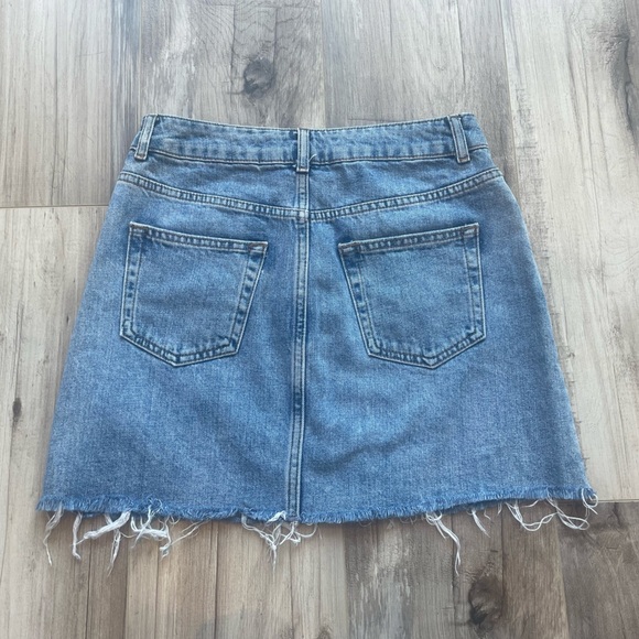 Topshop Blue Denim Jean Mini Skirt - Size 6 - Picture 3 of 9